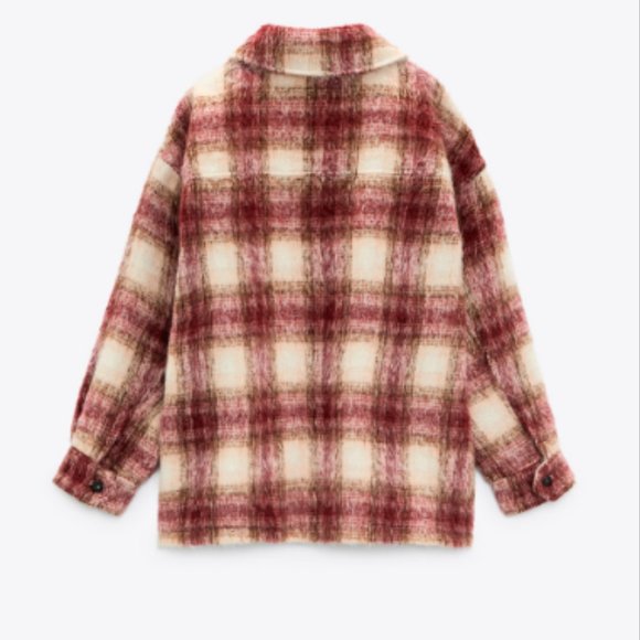 BLOGGER'S FAVE! Zara Plaid Overshirt Shacket Jacket Sz M NWT - Picture 15 of 16